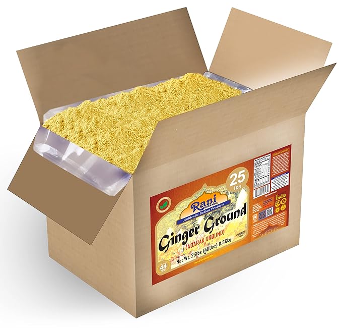 Rani Ginger (Adarak) Powder Ground, Spice 400oz (25lb) 11.36kg Bulk Box ~ All Natural | Vegan |