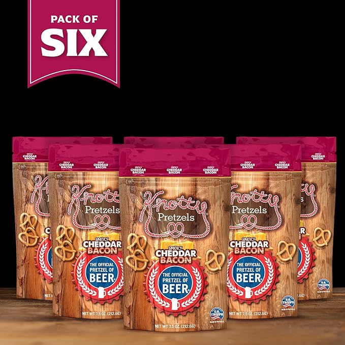 Knotty Pretzels ?쏷he Official Pretzel of Beer??7.5 oz Individual Seasoned Pretzels in Resealable