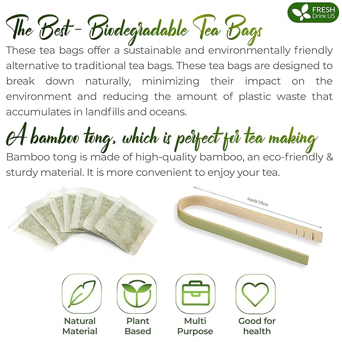FreshDrinkUS, Pine Needle Tea Bags ??40 Tea Bags, Naturally Caffeine-Free, Refreshing Herbal Tea