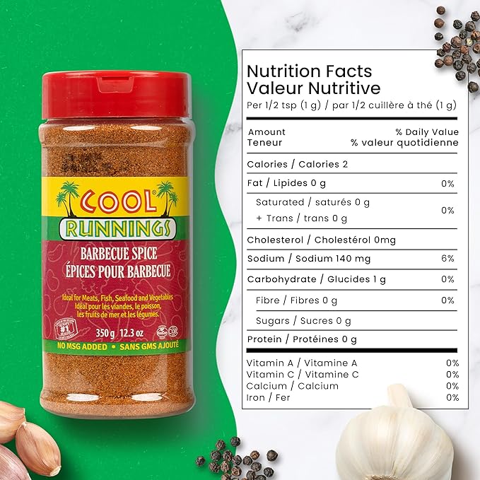 Cool Runnings Barbecue Spice 350g - Smoky and Flavorful Blend for Grilling, Roasting, and Seasoning