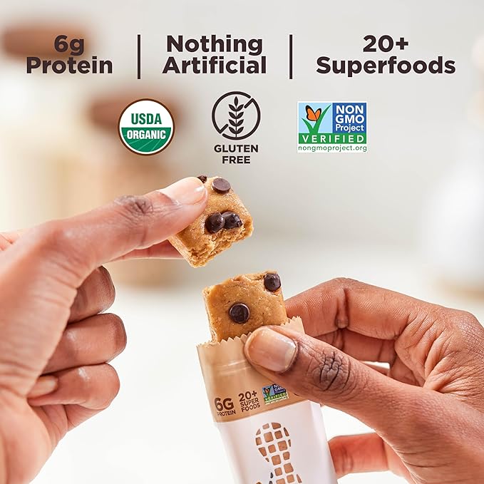 Perfect Bar Mini, Dark Chocolate Chip Peanut Butter Protein Bar, Protein Snack, Snack Bar, Organic