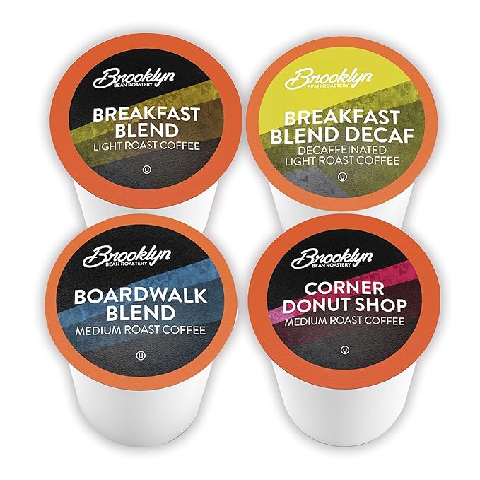 Brooklyn Beans Coffee Pods, Breakfast Gourmet Variety Pack - Compatible with Keurig K Cup Brewers