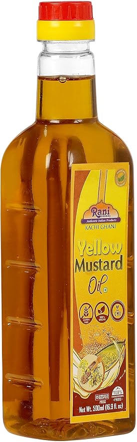 Rani Yellow Mustard Oil (Kachi Ghani) 16.9 Ounce (500ml) NON-GMO | Gluten Free | Vegan | 100%