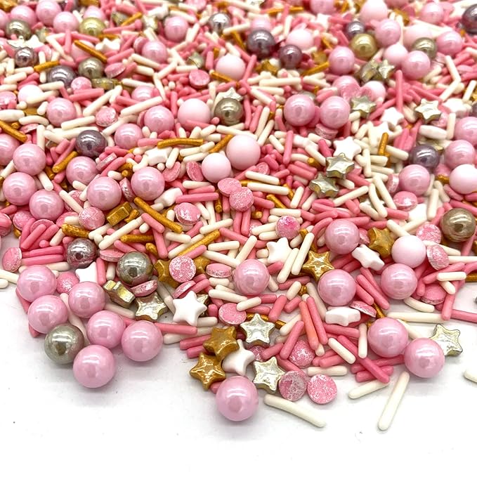 Rose and Gold Sprinkles Sugar Sprinkle Mix Pink Sprinkles Cake Decorations Cupcake Toppers Cookie