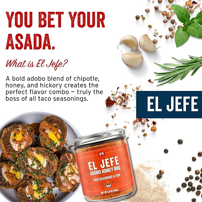 PS Seasoning El Jefe - Adobo Honey Spice Blend & Adobo All-Purpose Seasoning Dry Rub for Tacos
