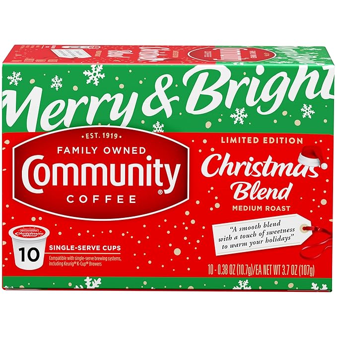 Community Coffee Christmas Blend, Medium Roast, 60 Count Coffee Pods, Compatible with Keurig K-Cup