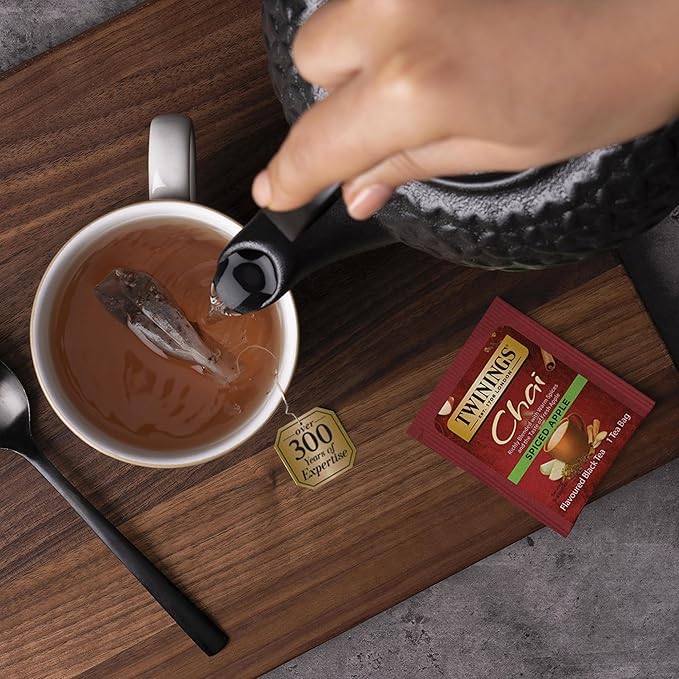 Twinings Spiced Apple Chai Black Tea Individually Wrapped Bags, 20 Count (Pack of 1), Sweet