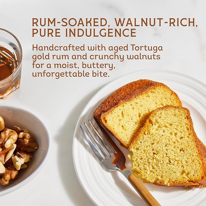 TORTUGA Caribbean Original Rum Cake with Walnuts - 32 oz Rum Cake - The Perfect Premium Gourmet