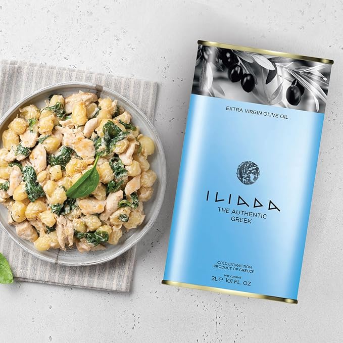ILIADA Greek Extra Virgin Olive Oil 3L | 100% Greek | Monovarietal Koroneiki | Cold-Pressed | High