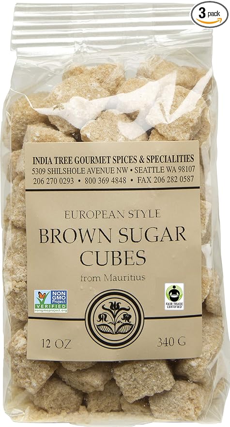 India Tree Demerara Brown Sugar Cubes from Mauritius| Fair Trade Vegan NonGMO Gluten Free