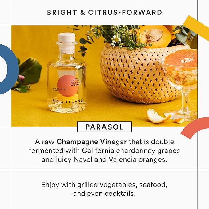 Brightland The Pair, Balsamic Vinegar & Champagne Vinegar Duo - Artisinal Vinegars Perfect for