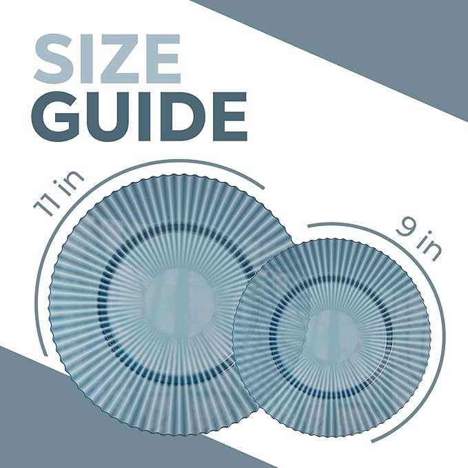 Exquisite 40 Piece Plastic Disposable Plates Set For 20 Guests I 20 X 9 Inch & 20 X 11 Inch