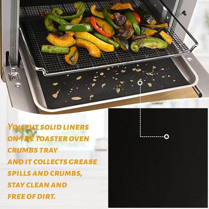 WMKGG 12 inch Square Air Fryer Liners Set, 3 Pack Non-stick Reusable Toaster Oven Mat Compatible