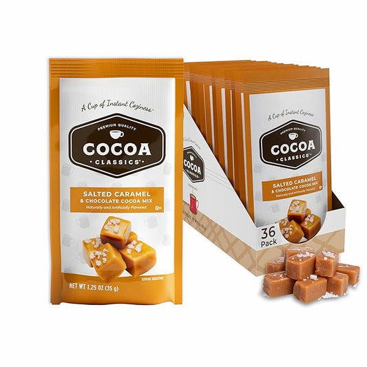 Cocoa Classics Salted Caramel Cocoa Mix, Hot Chocolate, Made with Nonfat Milk, Just Add Hot Water