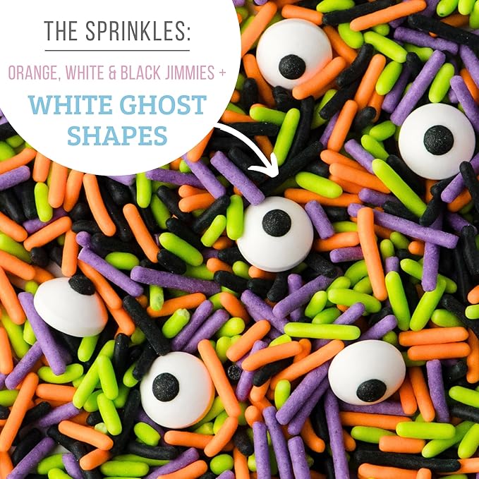 Halloween Frosting Kit with Sprinkles & Eyeballs ??11.31 oz Decorating Set with 3 Frosting Tubes