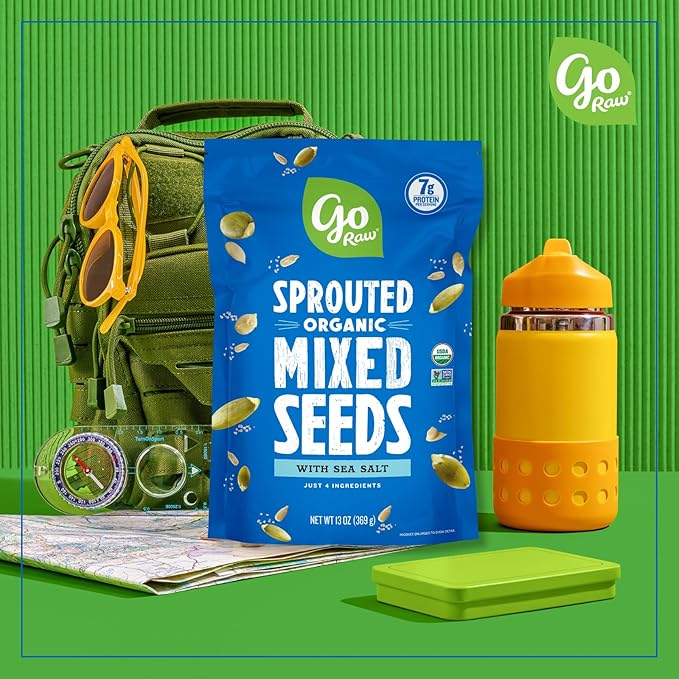 Go Raw Organic Sprouted Mixed Seeds, 13 oz, Unsalted, Keto, Kosher, Superfood