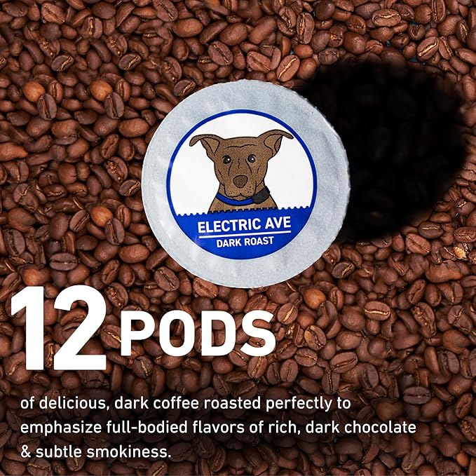 Stella Blue K-Cup Coffee Pods, Electric Avenue Blend, Dark Roast with Toffee, Dark Chocolate &