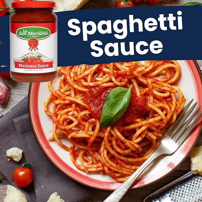 La San Marzano Marinara Sauce, 13 oz, Pasta Sauce Made in Italy, All Purpose Tomato Premium