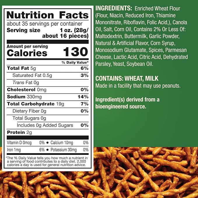 Dot's Pretzels Parmesan Garlic Seasoned Pretzel Twist Snack, 16oz Grocery Sized Bag
