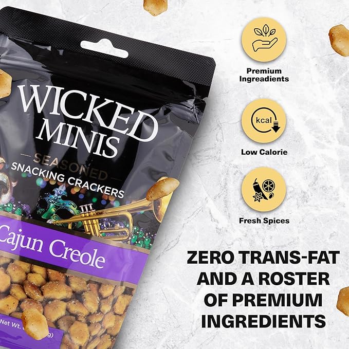 Wicked Minis Soup & Oyster Crackers - Saltine & Salted Flavored Mini Puffed Soup, Savory Snacking