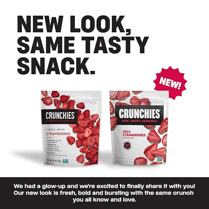Crunchies Freeze-Dried Fruits, 100% All Natural Crispy Fruit, Non GMO and Kosher, Resealable Freeze