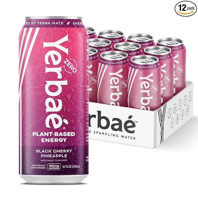 Yerbaé Energy Beverage - Black Cherry Pineapple, 0 Sugar, 0 Calories, 0 Carbs. Yerbae is Energized