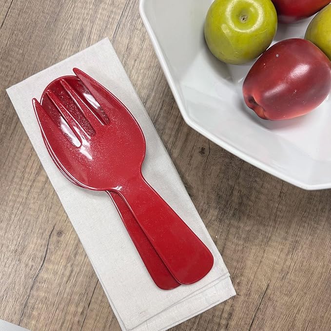 UPware Twinkle Dust Melamine Salad Servers, Serving Utensil Set, Includes Serving Fork and Spoon