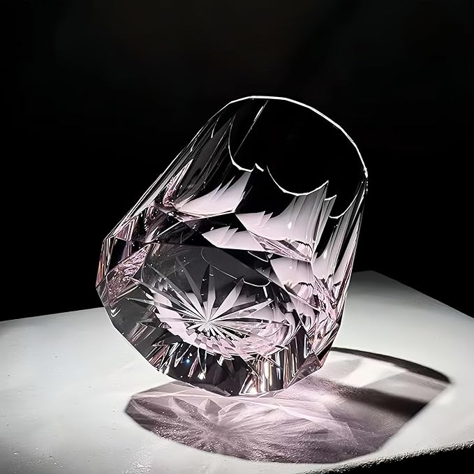 Edo style Hand Cut Crystal Whisky Glass 250ml Whiskey Glasses -Cocktail-Vodka-Beer Drinkingware