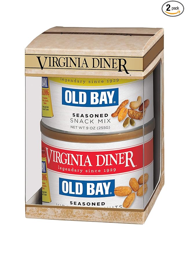 Old Bay Duo Gift Set (Old Bay Seasoned Virginia Peanuts & Old Bay Snack Mix), Tin ??18 oz total
