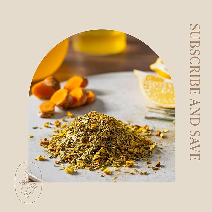 Rishi Tea Turmeric Ginger Herbal Tea - Organic Loose Leaf, Caffeine Free Ayurvedic Digestive Blend
