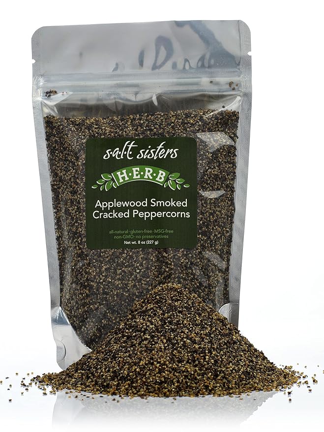 s.a.l.t. sisters Applewood Smoked Cracked Peppercorns | All-Natural, Gluten Free, MSG Free, Non-GMO