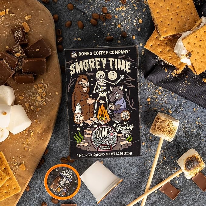 Bones Coffee Company Flavored Coffee Bones Cups S'morey Time S'mores and Graham Crackers | 12ct