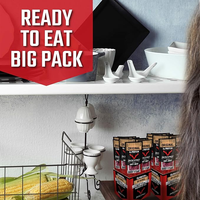 Jack Link's Beef Steak, Original - Protein Snacks, Meat Snack with 12g of Protein, Made with 100%
