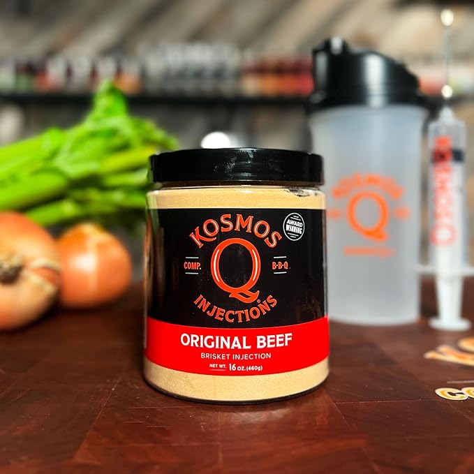 Kosmos Q Original BBQ Beef Injection, Award-Winning Brisket Marinade for Ribs, Roasts, & More