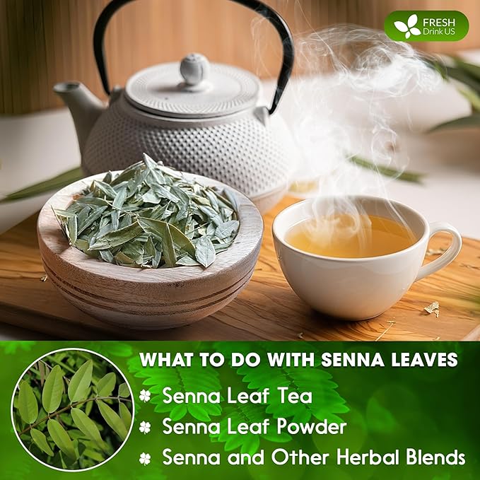 FreshDrinkUS, Permium 10oz Senna Leaves, 100% Natural & Pure from Senna Leaves, Senna Leaf Tea