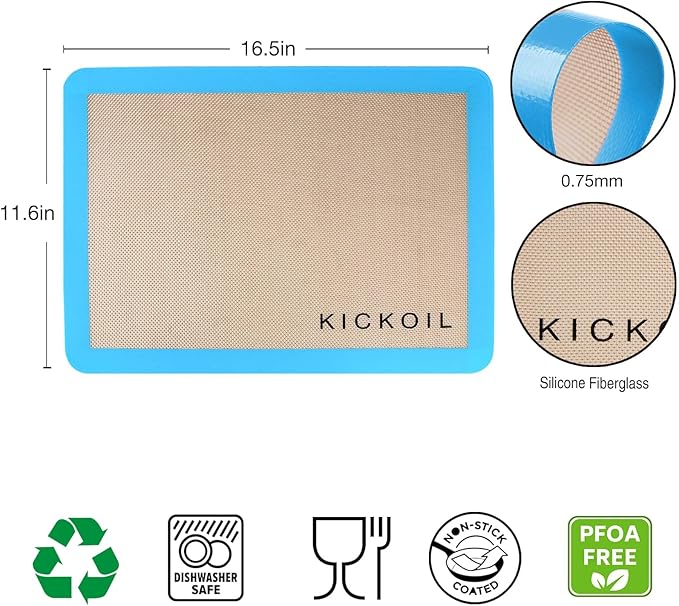 Silicone Baking Mat Large Set 4 Half Sheet-Silicone Bakeware Mat for Oven Reusable Heat Resistant