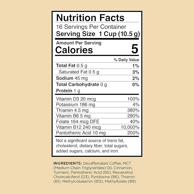 Decaf Genius Keto Coffee Pods with MCT Oil, Turmeric, and B Vitamins by VitaCup for Focus in