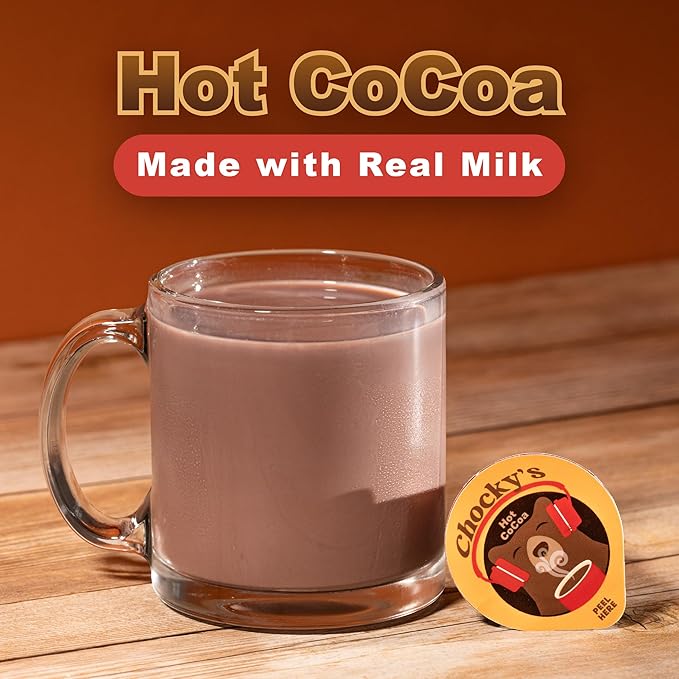 Chocky?™s by Java House Single-Serve Hot Chocolate Pods - Peel and Pour Liquid Concentrate - Hot