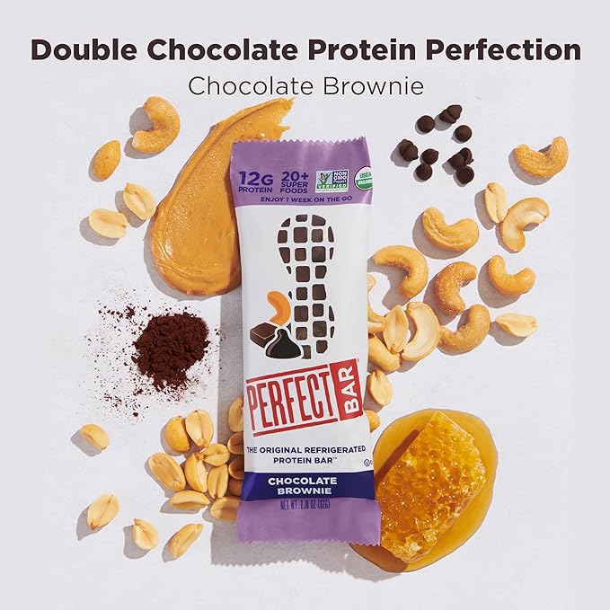 Perfect Bar, Chocolate Brownie Protein Bar, Organic, Gluten Free, Soy Free, Non GMO, No Sugar