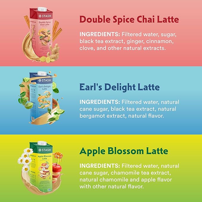 STASH Earl's Delight Earl Grey Tea Latte Concentrate - Barista Style Caffeinated Black Tea Beverage