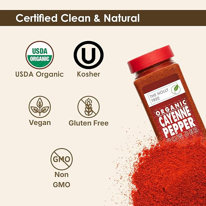 Organic Cayenne Pepper Powder 16.60 oz - Ground Red Chili for Cooking, Spices & Seasoning - Cayenne