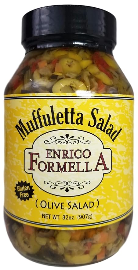 Enrico Formella Mild Muffuletta Salad - Gluten Free Italian Olive Mix - New Orleans Style Sandwich