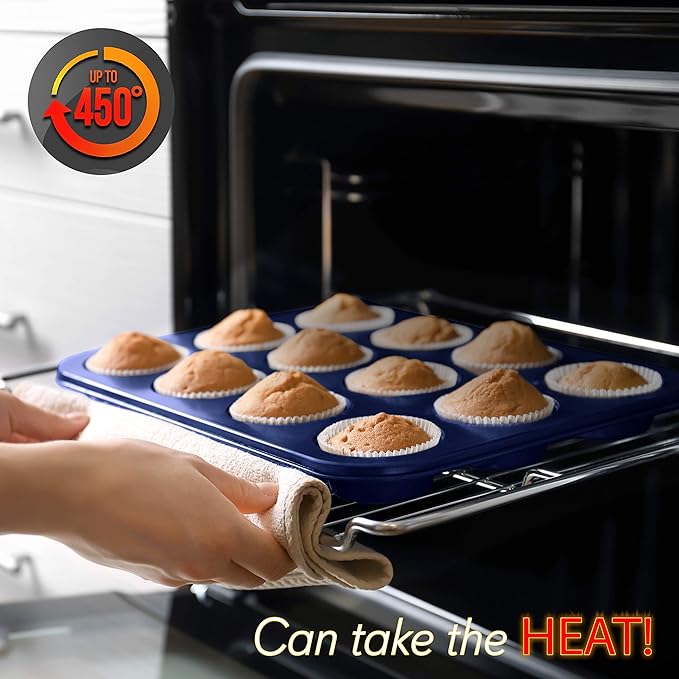 NutriChef 6-Piece Nonstick Baking Pans - Carbon Steel Non toxic Bakeware set with Cookie Sheets
