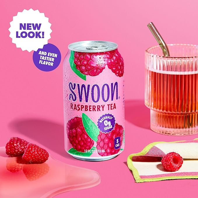 Swoon Raspberry Iced Tea - Sugar Free, Gluten Free, Low Carb, Paleo-Friendly - Flavored Keto Drinks