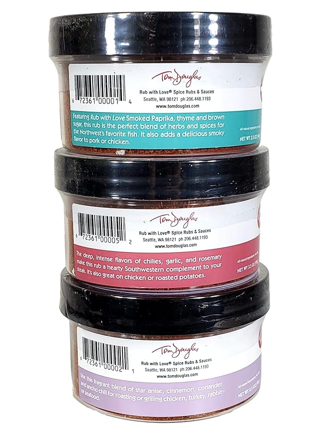 Rub with Love, Everyday Meat Rubs and Seasonings Gift Set (3 Jars) Grilling and BBQ Spices for