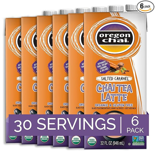Oregon Chai Salted Caramel Concentrate, 32 Fluid Ounce (Pack of 6)