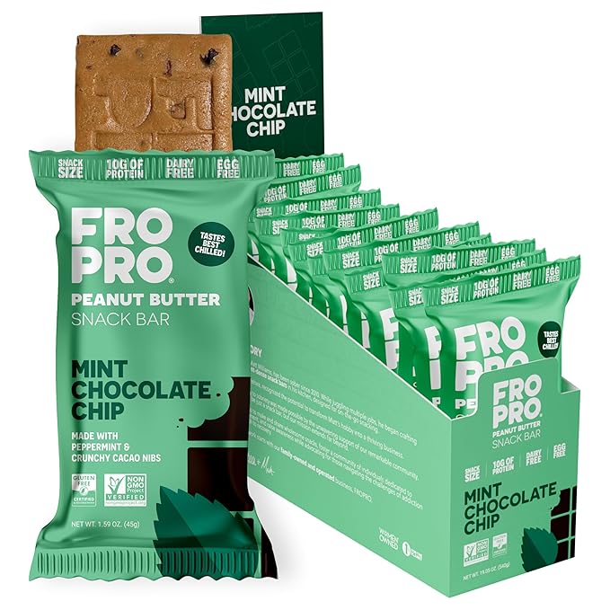 FROPRO Plant Protein Snack Bars - Plant Based Protein Bars, All-Natural, Gluten, Dairy, & Soy Free