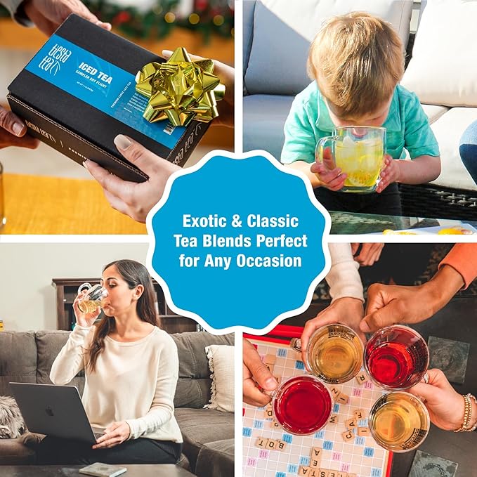 Tiesta Tea - Iced Tea Sampler Dry Flight Set, Loose Leaf, High to No Caffeine, Makes Cold Brew Iced