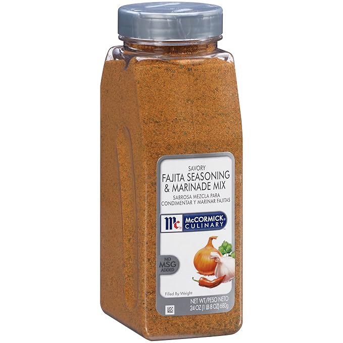 McCormick Culinary Savory Fajita Seasoning & Marinade Mix, 24 oz - One 24 Ounce Container of Fajita
