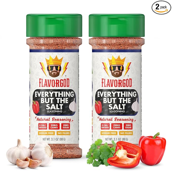 Everything But the Salt Seasoning Mix, 2 Bottles by Flavor God - Premium All Natural & Healthy
